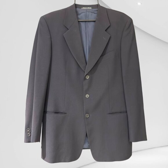 Giorgio Armani Suit Mens US 44 R Dark Blue Virgin Wool 100%, 2 Piece - Picture 4 of 17